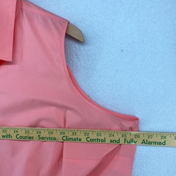 TALBOTS Shirt 22WP Wrinkle Resistant Sleeveless Button Up Stretch Cotton Orange - Picture 8 of 10